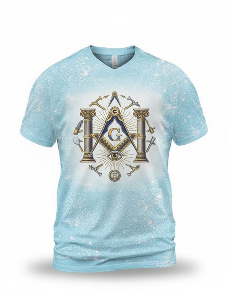 MasonView | Bleached Unisex V-Neck T-Shirt