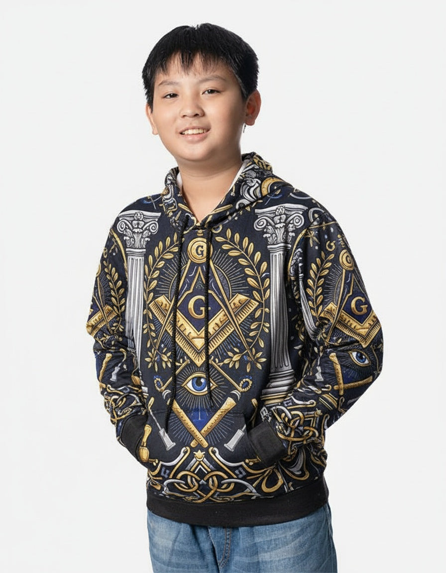 MasonView | All-over Print Youth Hoodie (Lightweight)