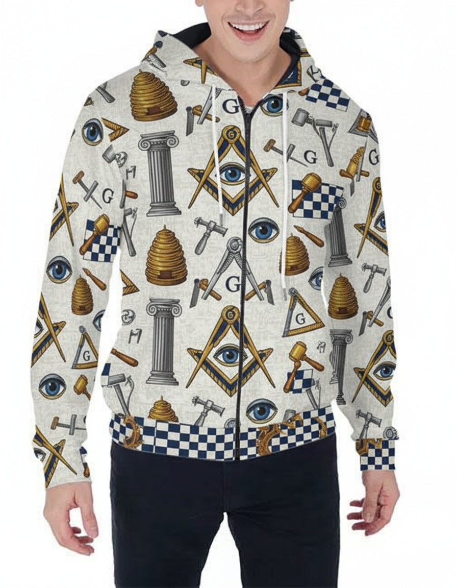 MasonView | All-over Print Zip Hoodie (Midweight)