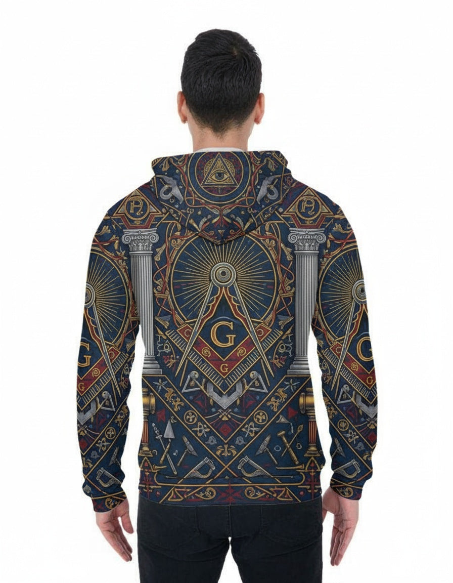 MasonView | All-over Print Zip Hoodie (Lightweight)