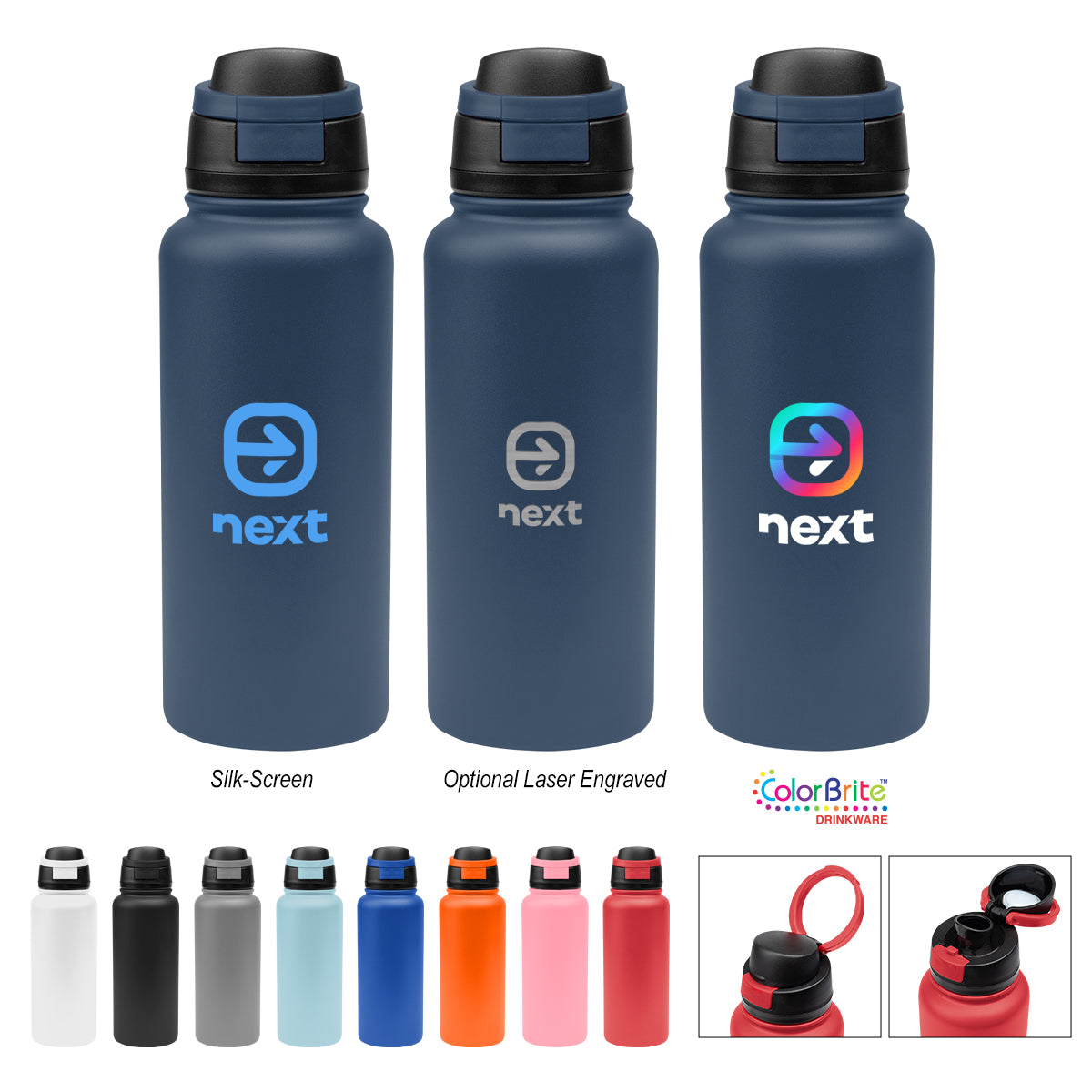 MasonView 32 Oz. Pop Sip Recycled Stainless Steel Bottle group image
