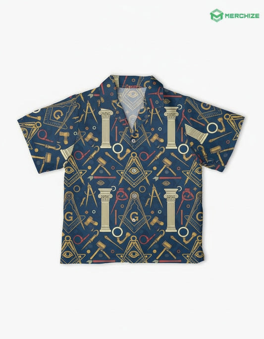 MasonView | All-over Print Youth Short-sleeve Hawaiian Shirt