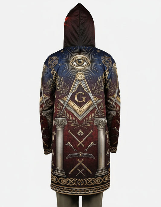 MasonView | All-over Print Hooded Cloak Coat