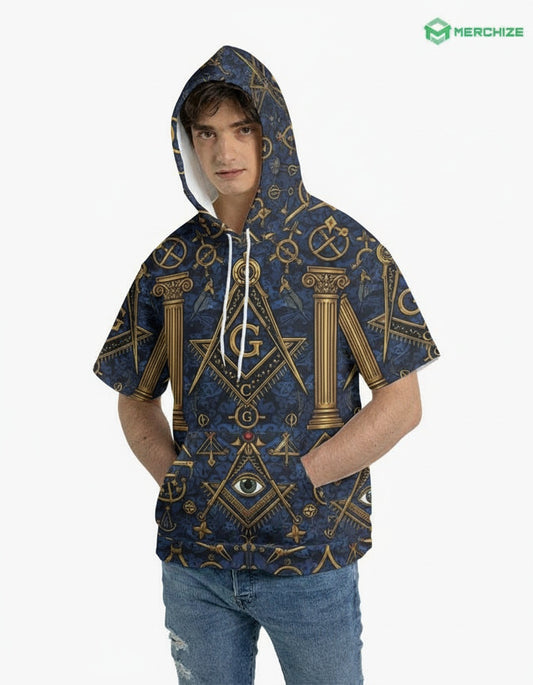 MasonView | All-over Print Short-sleeve Hoodie