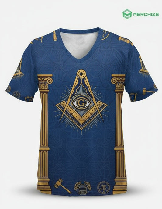 MasonView | All-over Print V-Neck T-Shirt