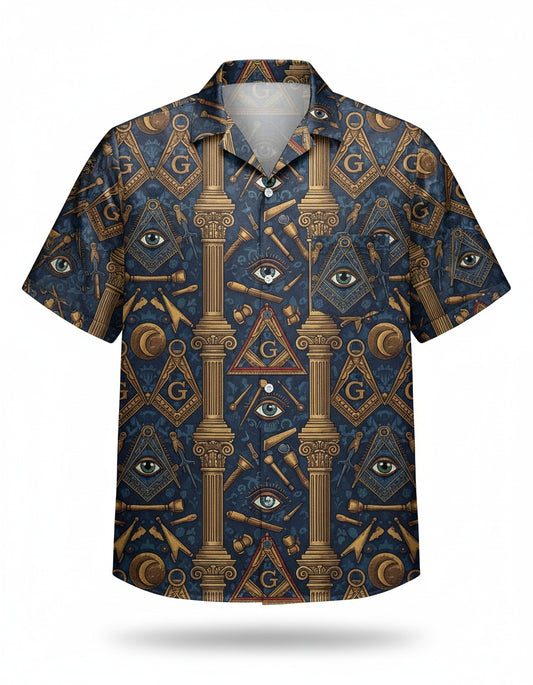 MasonView | All-over Print Short-sleeve Pocket Shirt