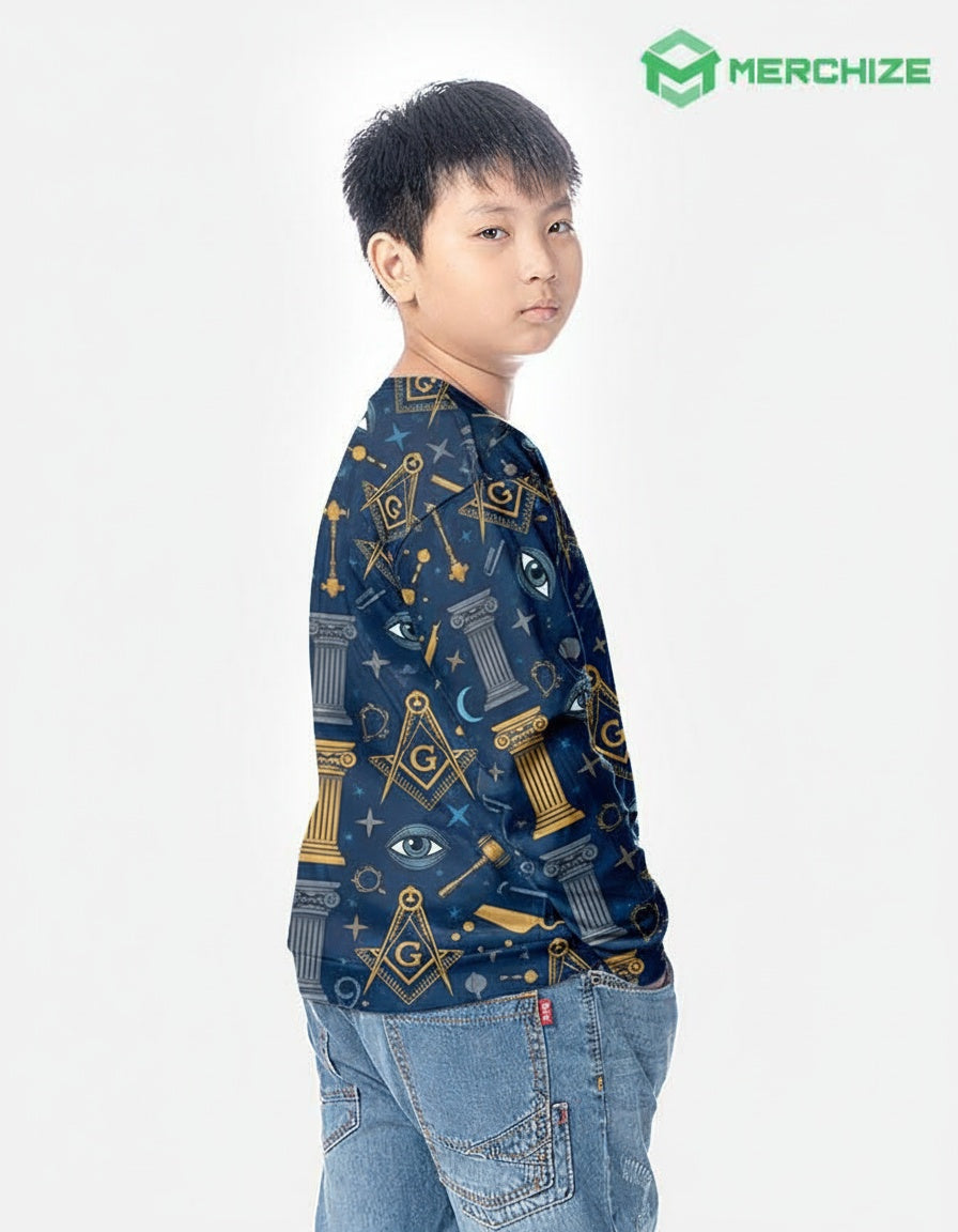 MasonView | All-over Print Youth Sweatshirt (Lighweight)