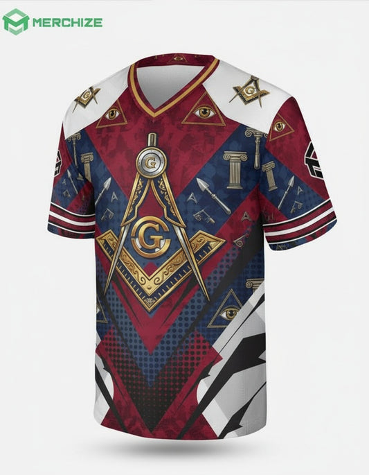 MasonView | All-over Print V-neck Short Sleeve Jersey