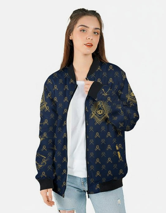 MasonView | All-over Print Fleece Bomber Jacket
