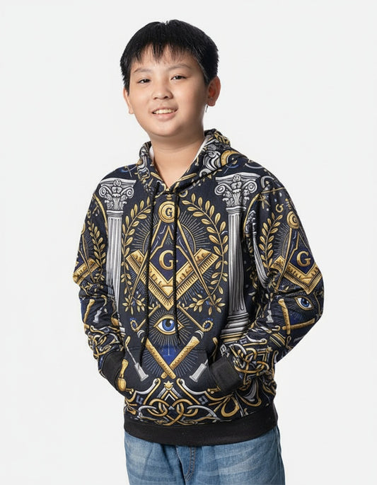 MasonView | All-over Print Youth Hoodie (Lightweight)