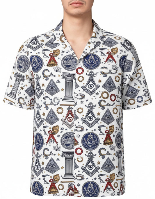 MasonView | All-over Print Short-sleeve Hawaiian Shirt