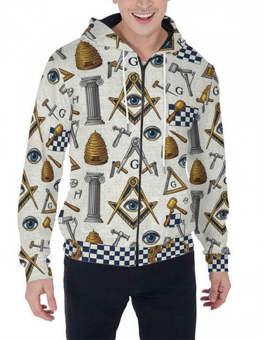 MasonView | All-over Print Zip Hoodie (Midweight)