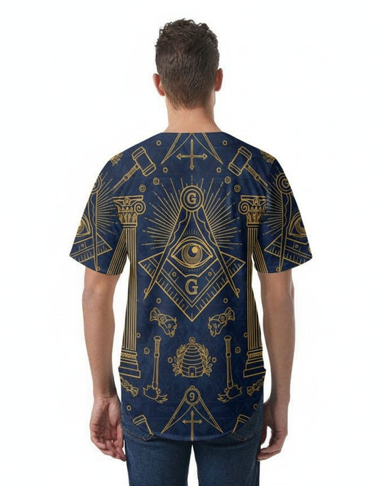 MasonView | All-over Print Men's Short Sleeve Baseball Jersey