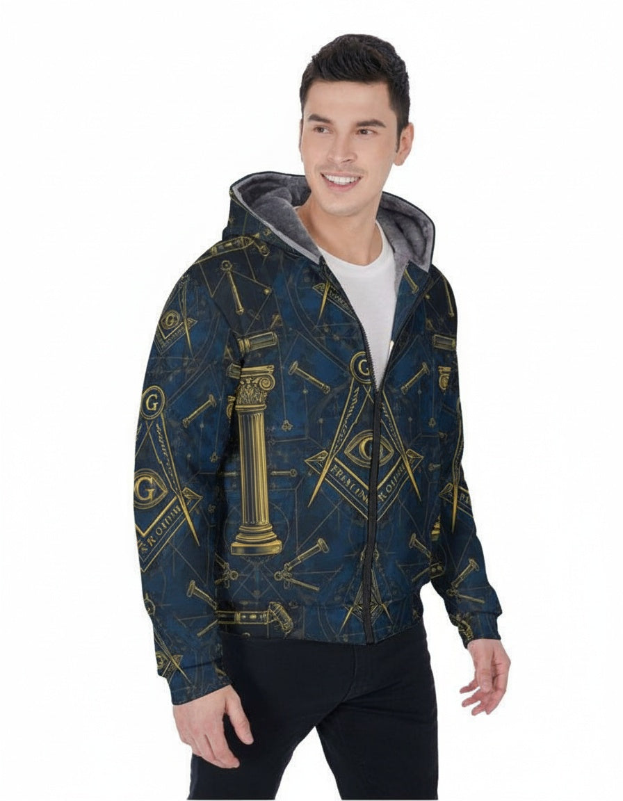 MasonView | All-over Print Fleece Zip Hoodie
