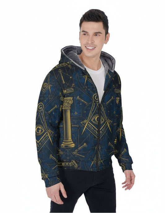 MasonView | All-over Print Fleece Zip Hoodie
