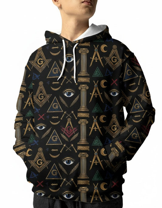 MasonView | All-over Print Men's Hoodie (Midweight)