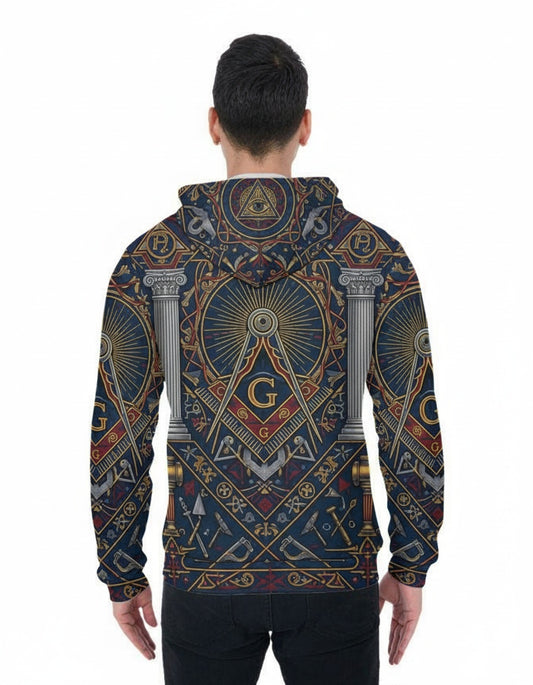 MasonView | All-over Print Zip Hoodie (Lightweight)