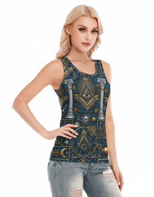 MasonView | All-over Print Women's Skinny Sport Tank Top