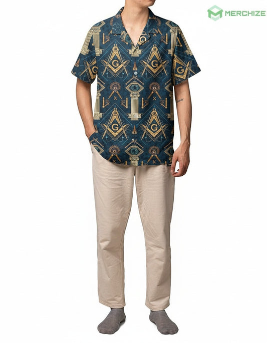 MasonView | All-over Print Comfort Short-sleeve Hawaiian Shirt