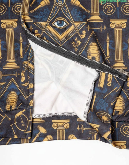 MasonView | All over Print Full Zip Up Hoodie (Lightweight)