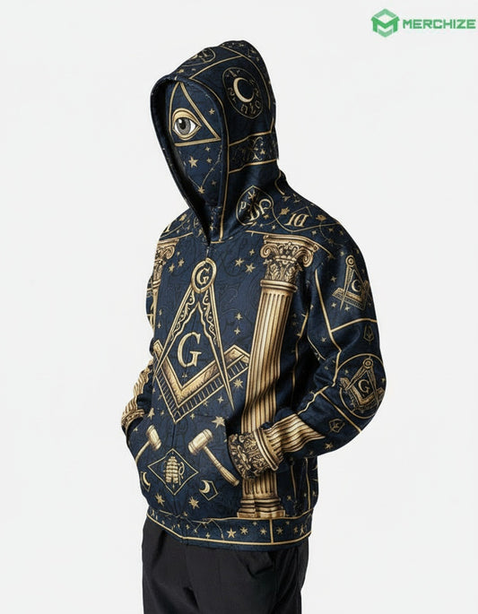 MasonView | All-over Print Full Zip Up Hoodie (Midweight)
