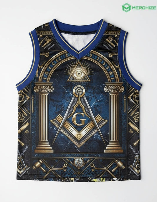 MasonView | All-over Print Kid And Youth V-neck Sleeveless Jersey Tank Top