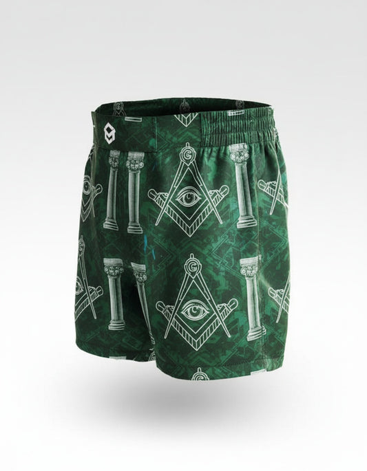 MasonView | All-over Print Fight Shorts (Elastic Waistband)