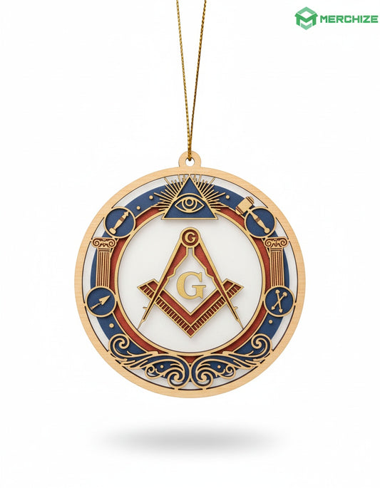MasonView | Custom Shape Wood and Frosted Acrylic Ornament