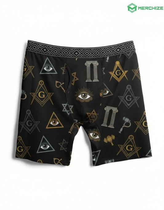 MasonView | All-over Print Men's Long Boxer Briefs