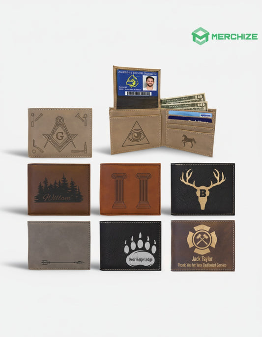 MasonView | Leatherette Bi-Fold Wallet with Flip ID Display