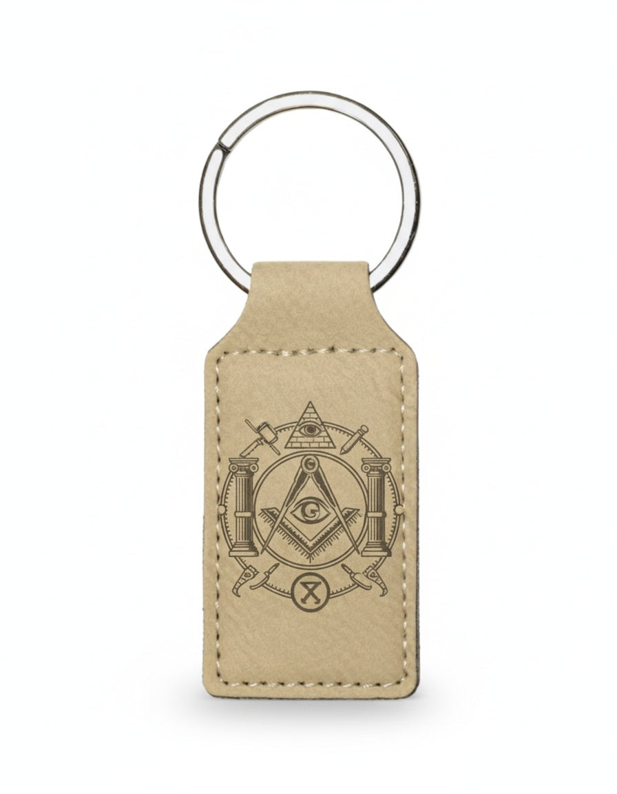 MasonView | Rectangle Leatherette Keychain