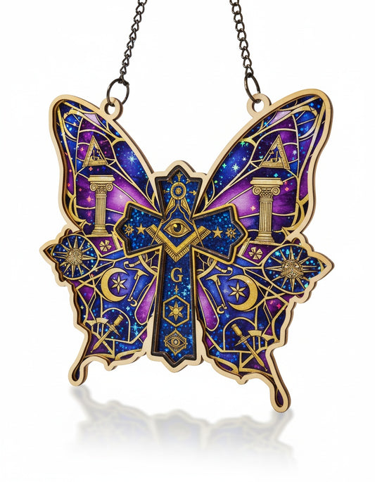MasonView | Custom Shape Wood and Star Hologram Ornament
