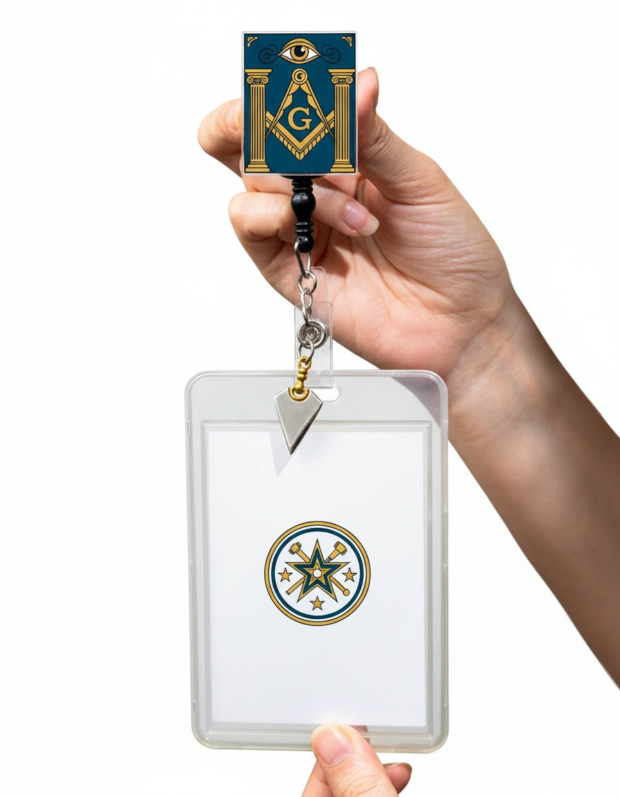 MasonView | Custom Shape Acrylic Badge Reel With Charm