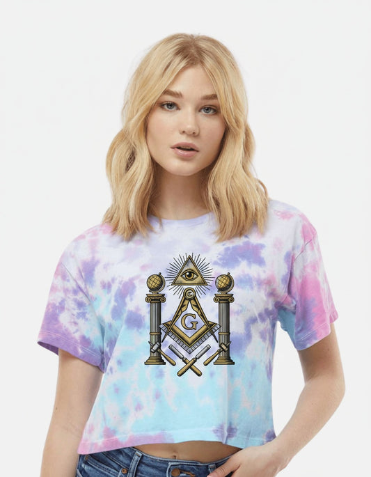 MasonView | Women's Tie-Dyed Crop T-Shirt Colortone 1050