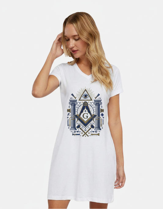 MasonView | Women's Fine Jersey V-Neck Dress LAT 3522
