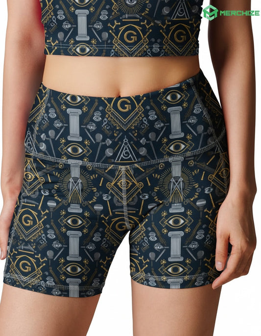 MasonView | All-over Print Yoga Shorts