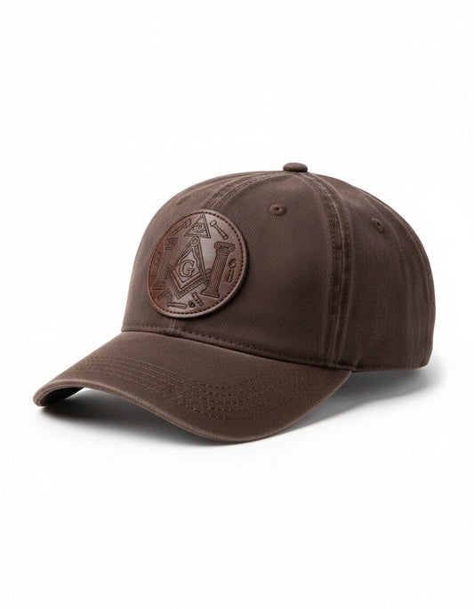 MasonView | Engraved Leather Patch Bio-Washed Classic Dad Hat VC300A