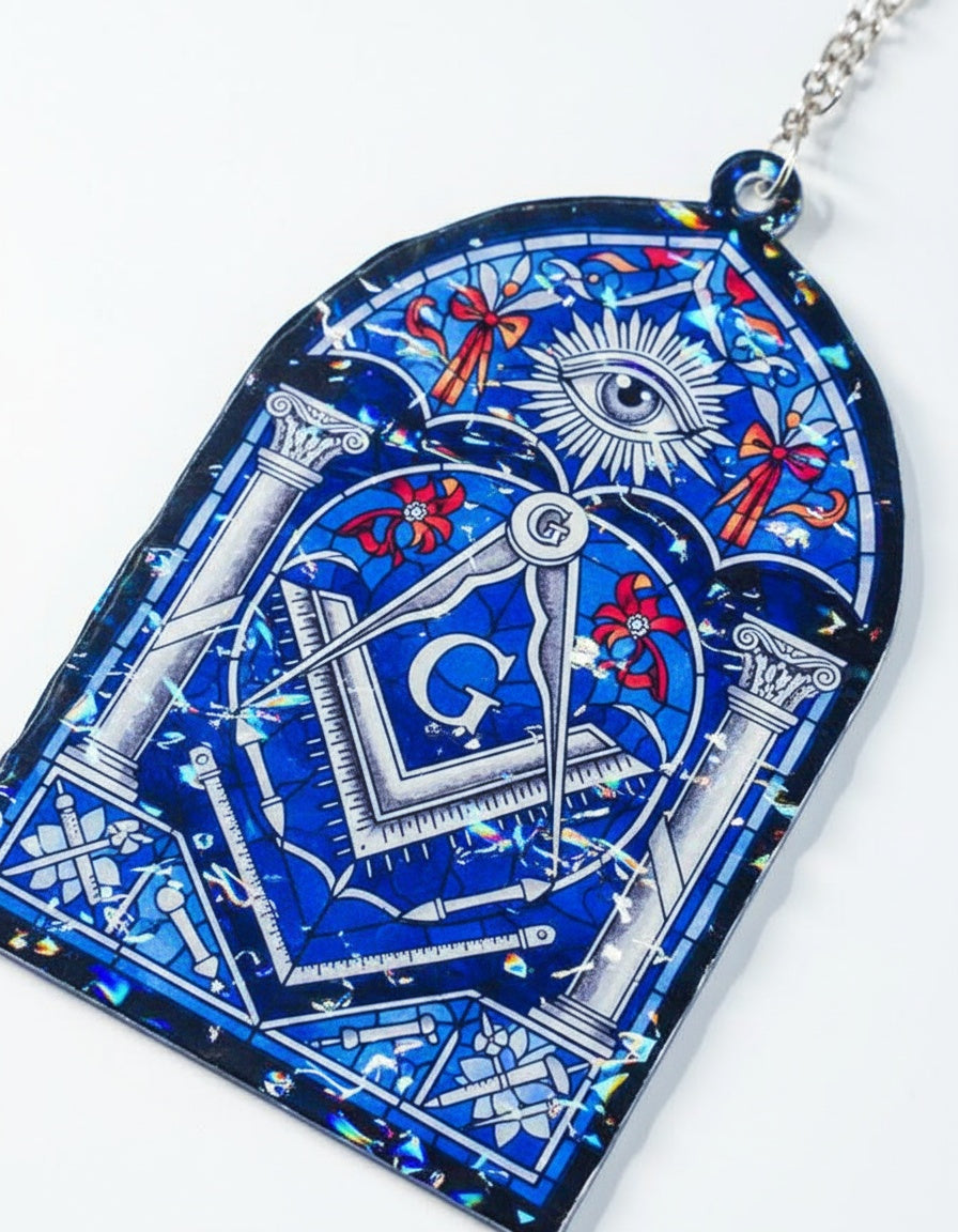 MasonView | Custom Shape Wavy Hologram Suncatcher Ornament