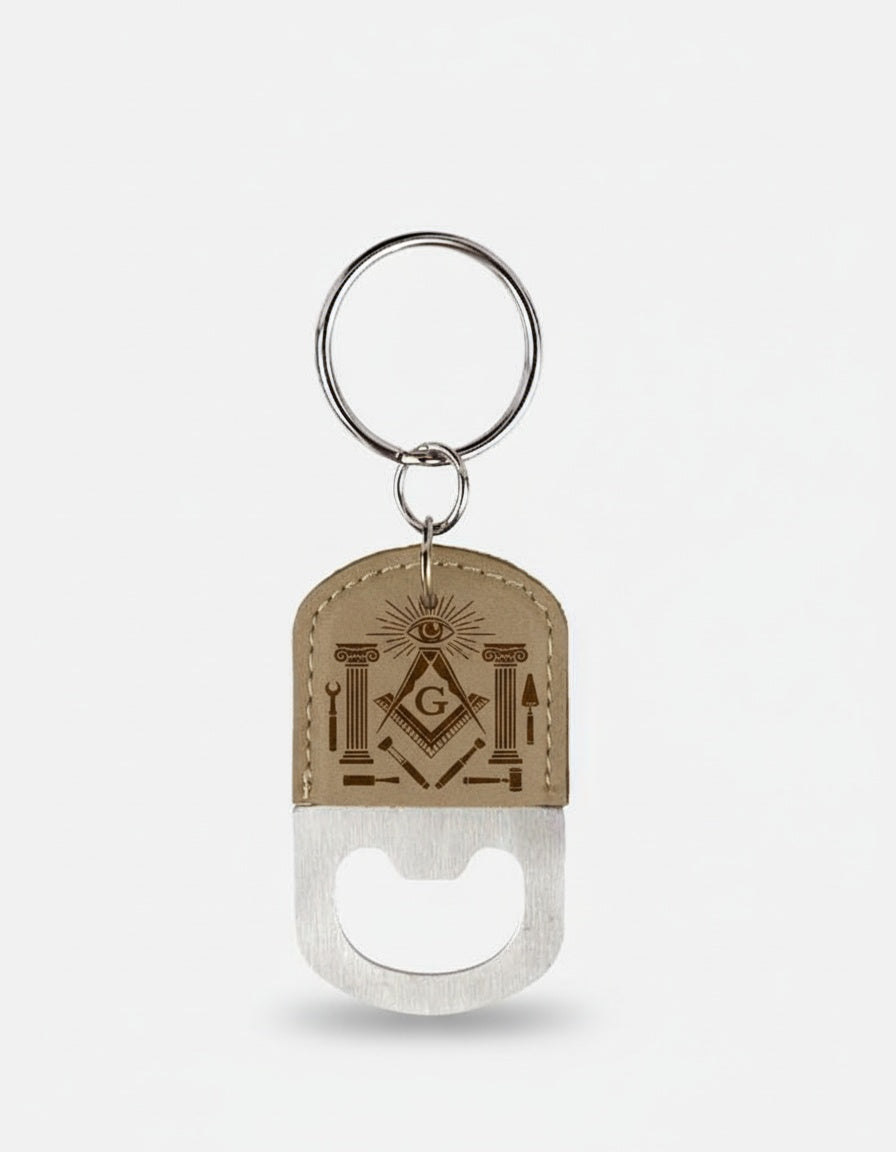 MasonView | Oval Leatherette Bottle Opener Keychain